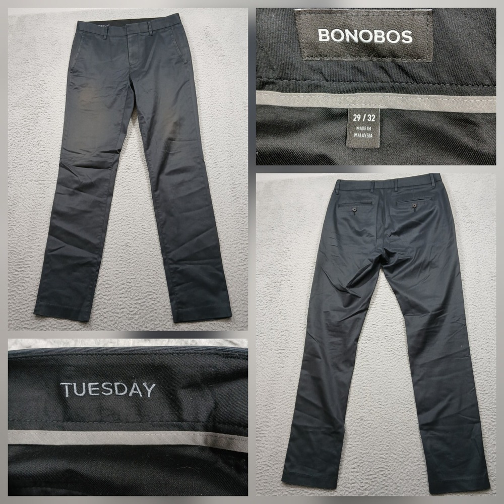 Bonobos Tuesday Chinos‎ Men's 29x32 Black Slim Fit Pants Read